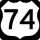 U.S. Highway 74 marker