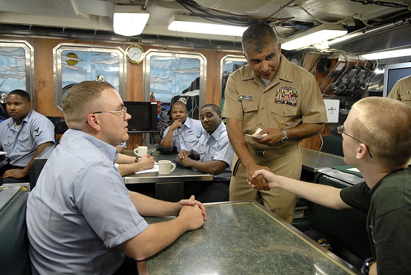 File:US Navy 080616-N-9818V-255 Master Chief Petty Officer of the Navy (MCPON) Joe R. Campa Jr. meets and talks with Sailors aboard the USS Topeka (SSN 745) during a tour of the submarine.jpg