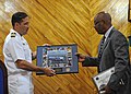 US Navy 110421-N-NY820-163 KINGSTON, Jamaica (April 21, 2011) Commodore Brian Nickerson, mission commander of Continuing Promise 2011, exchanges g.jpg