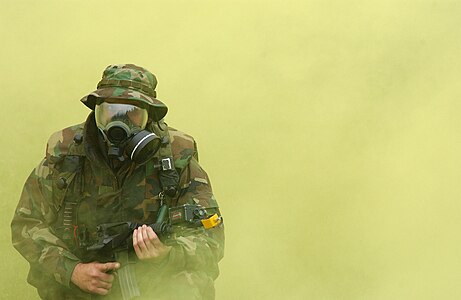 Gas mask exercise