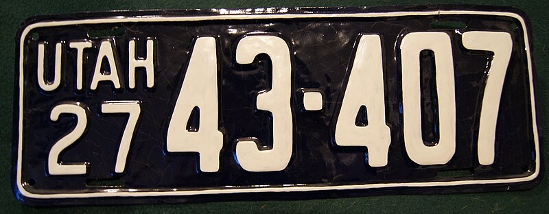 File:Utah 1927 license plate.jpg