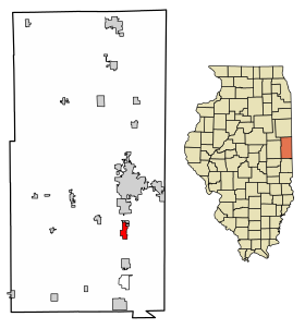 Vermilion County Illinois Incorporated and Unincorporated areas Westville Highlighted.svg