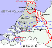 La carte néerlandaise présentant le « Vesting Holland »