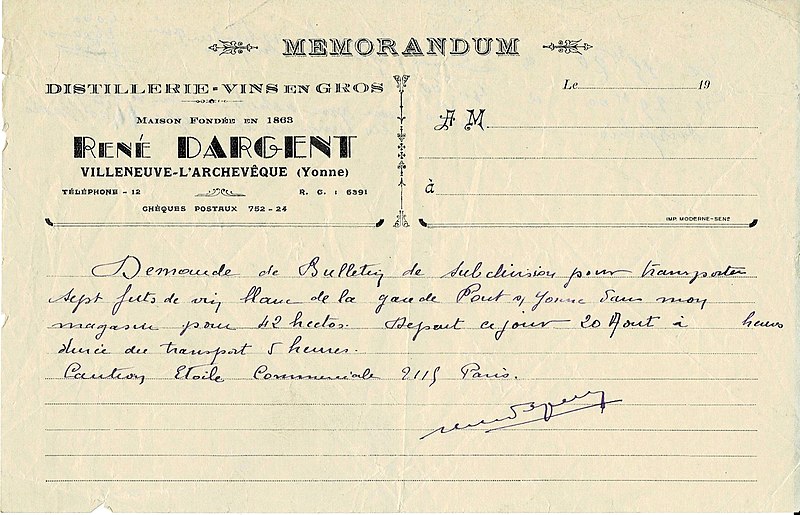 Mots latins toujours utilisés en français (1) 800px-Villeneuve_larcheveque-FR-89-memorandum_Dargent