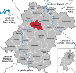 Läget för Wabern i Schwalm-Eder-Kreis