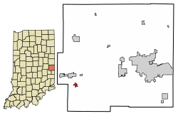 Wayne County Indiana Incorporated and Unincorporated areas Milton Highlighted 1849860.svg