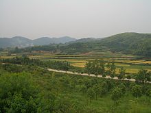 Rice fields south of Xianning urban area