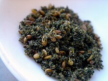 Close-up image of za'atar, a blend of herbs, sesame, and salt ZaatarbyGassan.jpg