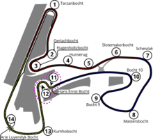 Layout of the Zandvoort circuit