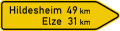 Zeichen 418-20 - Wegweiser auf sonstigen Straßen mit größerer Verkehrsbedeutung (rechtsweisend), StVO 1992.svg