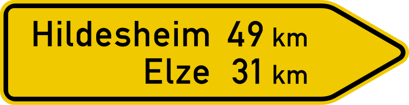 File:Zeichen 418-20 - Wegweiser auf sonstigen Straßen mit größerer Verkehrsbedeutung (rechtsweisend), StVO 1992.svg