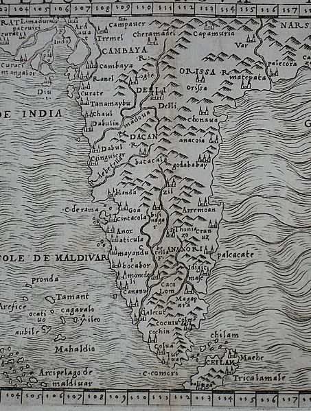 File:"Calecut Nova Tabula" by Giacomo Gastaldi, from his 1548 edition of Ptolemy's 'Geography' (Venice).jpg