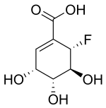 Struktur kimia (6S)-6-fluoroshikimic asam