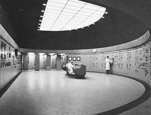 Control room of the nuclear power plant in 1966