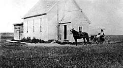 One-room schoolhouse at Wakem Corner. Ecole 1912 Wakem Corner.jpg