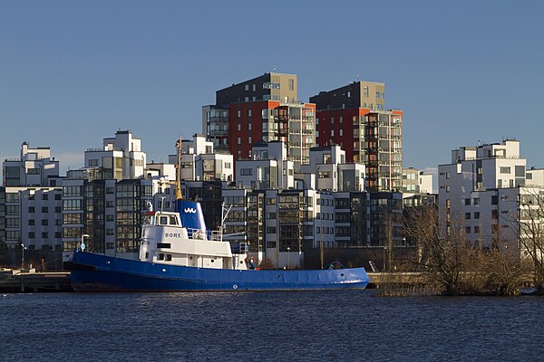 Öster mälarstrand residential area in Västerås harbour.