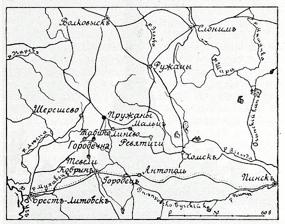 Карта к статье «Городечна». Военная энциклопедия Сытина (Санкт-Петербург, 1911-1915).jpg