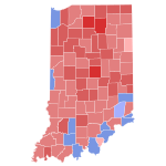 1972 Indiana gubernur hasil pemilihan peta oleh county.svg