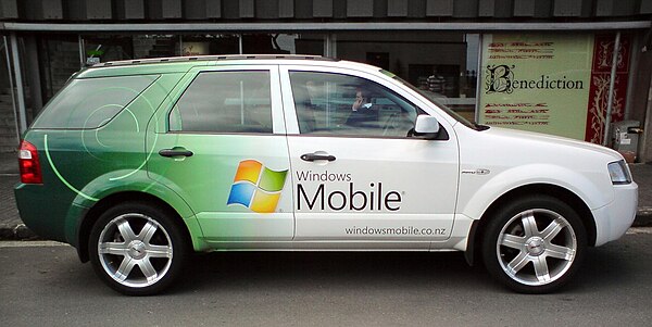 A Ford Territory with Windows Mobile advertising seen in Auckland, New Zealand, in 2008