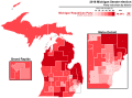 2018 Michigan State Senate election - Republican vote share by district