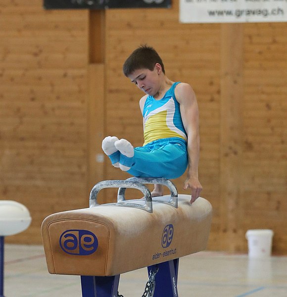 File:2019-04-13 Rheintalcup P6 Junior Switzerland competition pommel horse (Martin Rulsch) 50.jpg