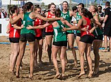 Deutsch: Beachhandball Weltmeisterschaften 2022; Tag 3: 23. Juli 2022 – Frauen, Hauptrunde, Argentinien-Deutschland 0:2 (16:18, 15:19) English: 2022 Beach handball World Championships; Day 3: 23 July – Women Main Round – Argentina-Germany 0:2 (16:18, 15:19)