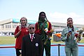 Women long jump medal ceremony