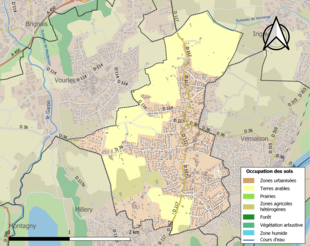 Barevná mapa znázorňující využití půdy.