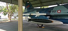 Indonesian F-5 fighter jet with a Sidewinder missile AIM-9J-N-P Sidewinder.jpg