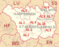 AL postcode area map
