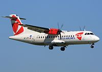 ATR 42-500 ČSA pristáva na letisku Praha - Ruzyně