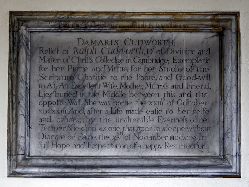 File:All Saints Church Damaris Cudworth tablet plaque High Laver Essex England.jpg