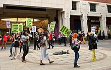 Amazon warehouse workers outside the National Labor Relations Board October 25, 2021 Amazon warehouse workers outside the National Labor Relations Board 01.jpg