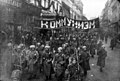 Armed soldiers carry a banner reading 'Communism', Nikolskaya street, Moscow, October 1917.jpg