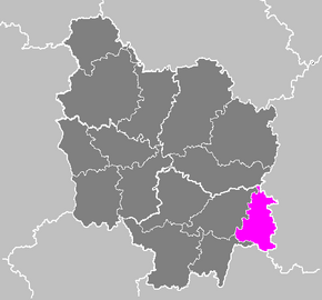 Arrondissement Louhans na mapě regionu Burgundsko
