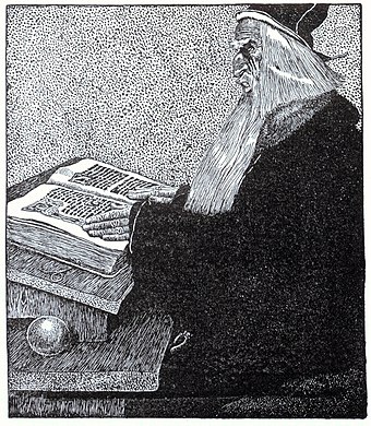 The Enchanter Merlin, by Howard Pyle, from The Story of King Arthur and His Knights (1903)