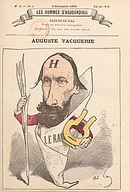 Caricatura de Vacquerie, por André Gill (1878).