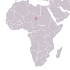 Bahr el Ghazal, Chad ; Australopithecus bahrelghazali 1995 discovery map.png