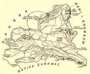 Mappa di Bashahr (1911)