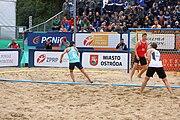 Deutsch: Beachhandball Europameisterschaften 2019 (Beach handball Euro); Tag 6: 7. Juli 2019 – Männerfinale, Dänemark-Norwegen 2:0 (25:18, 19:16) English: Beach handball Euro; Day 6: 7 July 2019 – Men's Final – Denmark-Norway 2:0 (25:18, 19:16)