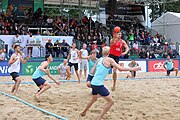 Deutsch: Beachhandball Europameisterschaften 2019 (Beach handball Euro); Tag 6: 7. Juli 2019 – Männerfinale, Dänemark-Norwegen 2:0 (25:18, 19:16) English: Beach handball Euro; Day 6: 7 July 2019 – Men's Final – Denmark-Norway 2:0 (25:18, 19:16)