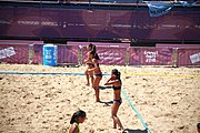 Deutsch: Beachhandball bei den Olympischen Jugendspielen 2018; Tag 4, 10. Oktober 2018; Mädchen, Vorrunde, Gruppe A - Ungarn-Chinese Taipei (Taiwan) 2:0 English: Beach handball at the 2018 Summer Youth Olympics at 10 October 2018 – Girls Preliminary Round Group A‎ – Hungary-Chinese Taipei 2:0