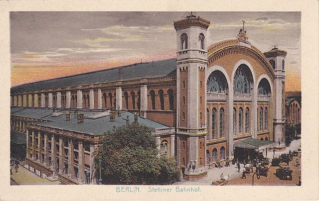 Stettiner Bahnhof after renovation on a postcard, after 1904.