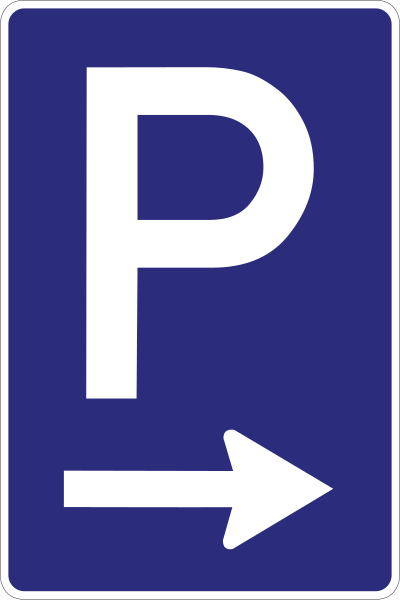 File:Bild 32 - Parkplatz mit Pfeil, StVO 1956.svg