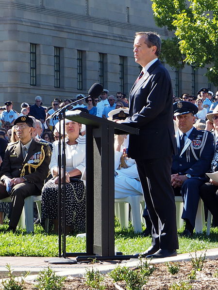 File:Bill Shorten speaking at the Canberra Operation Slipper Welcome Home Ceremony in March 2015.jpg