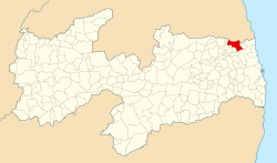 Localização de Jacaraú na Paraíba