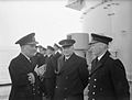 Burnett, Alexander and Tovey on HMS Belfast June 1942 IWM A 13926.jpg