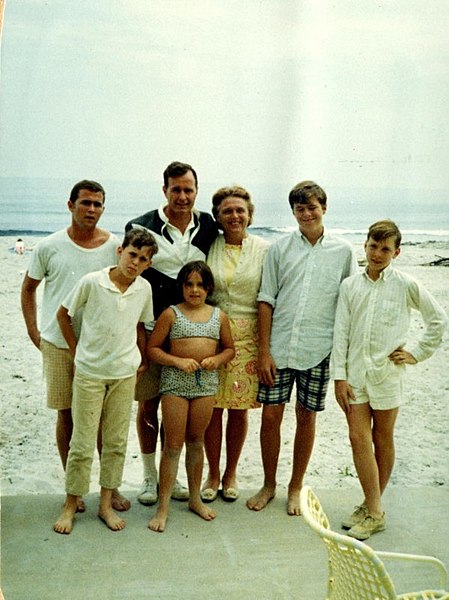 File:Bush family at beach in Summer 1968 (2819).jpg