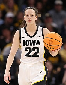 Clark handles the ball for Iowa at the Big Ten tournament
