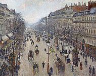 Camille Pissarro - Boulevard Montmartre, morning, cloudy weather - Google Art Project.jpg